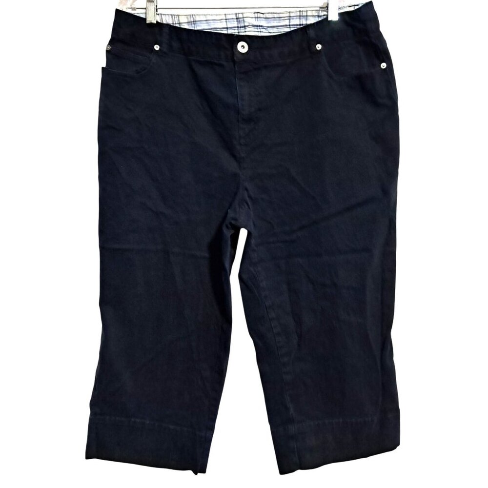 Style & Co. Black Cropped Capris with Cuffed Hem